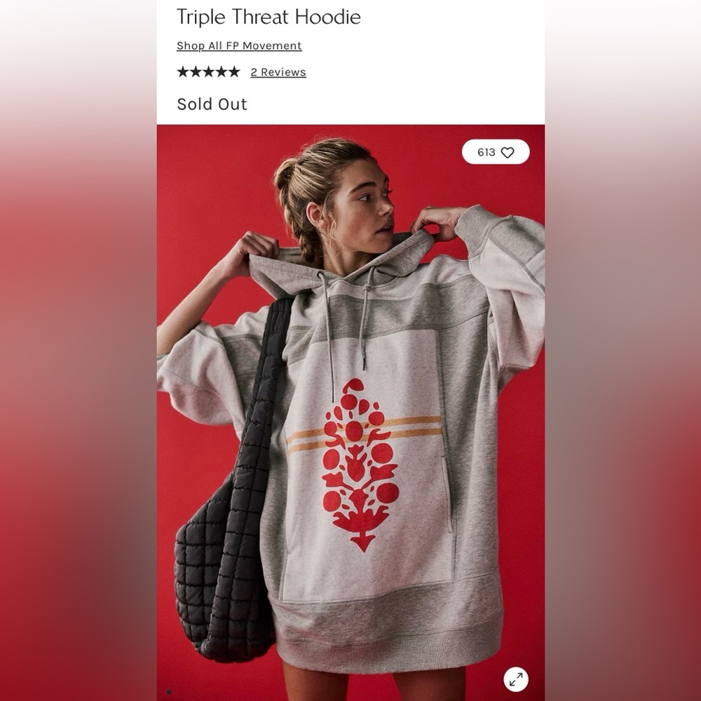 (NWOT) Free People Triple Threat Logo Hoodie - Picture 14 of 14